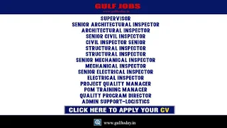 Middle East Jobs-Supervisor-Architectural Inspector-Senior Civil Inspector-QMS Manager-Document Controller-Data analyst