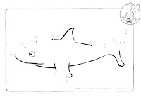 Connect the dots by numbers - shark - Simon coloring page