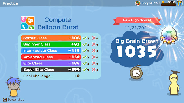 Big Brain Academy Brain vs Brain demo Compute Balloon Burst platinum medal 1035