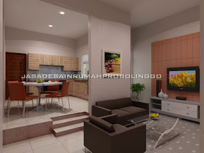 Desain Interior Ruang Keluarga dan Ruang Makan Sederhana