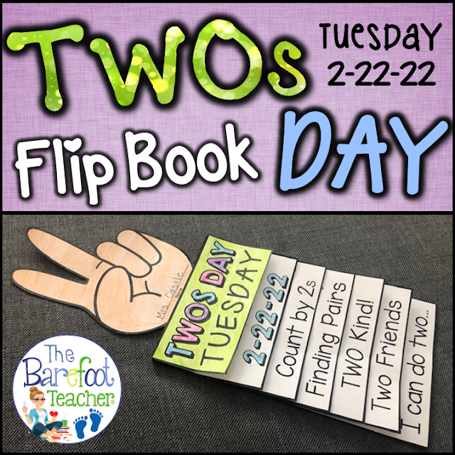 Celebrate Two's Day on Tuesday, 2/22/22 with this fun, easy to make flip book that incorporates writing, patterns, counting by 2s, task skills, & more