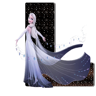 Abecedario con Elsa de Frozen con Vestido de Noche.
