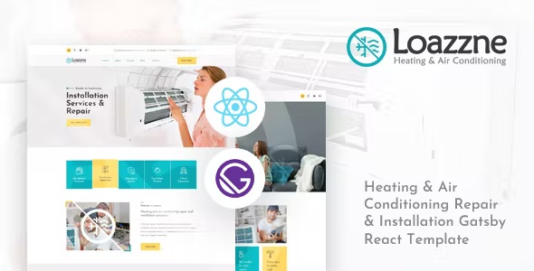 Best Gatsby React Heating & Air Conditioning Services Template
