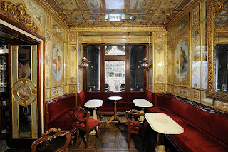 Inside the sumptuously decorated Sala del Senato, one of Florian's several elegant rooms