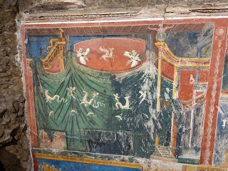 Fresco in the Roman Villa d'Ozio, under the church in Positano.