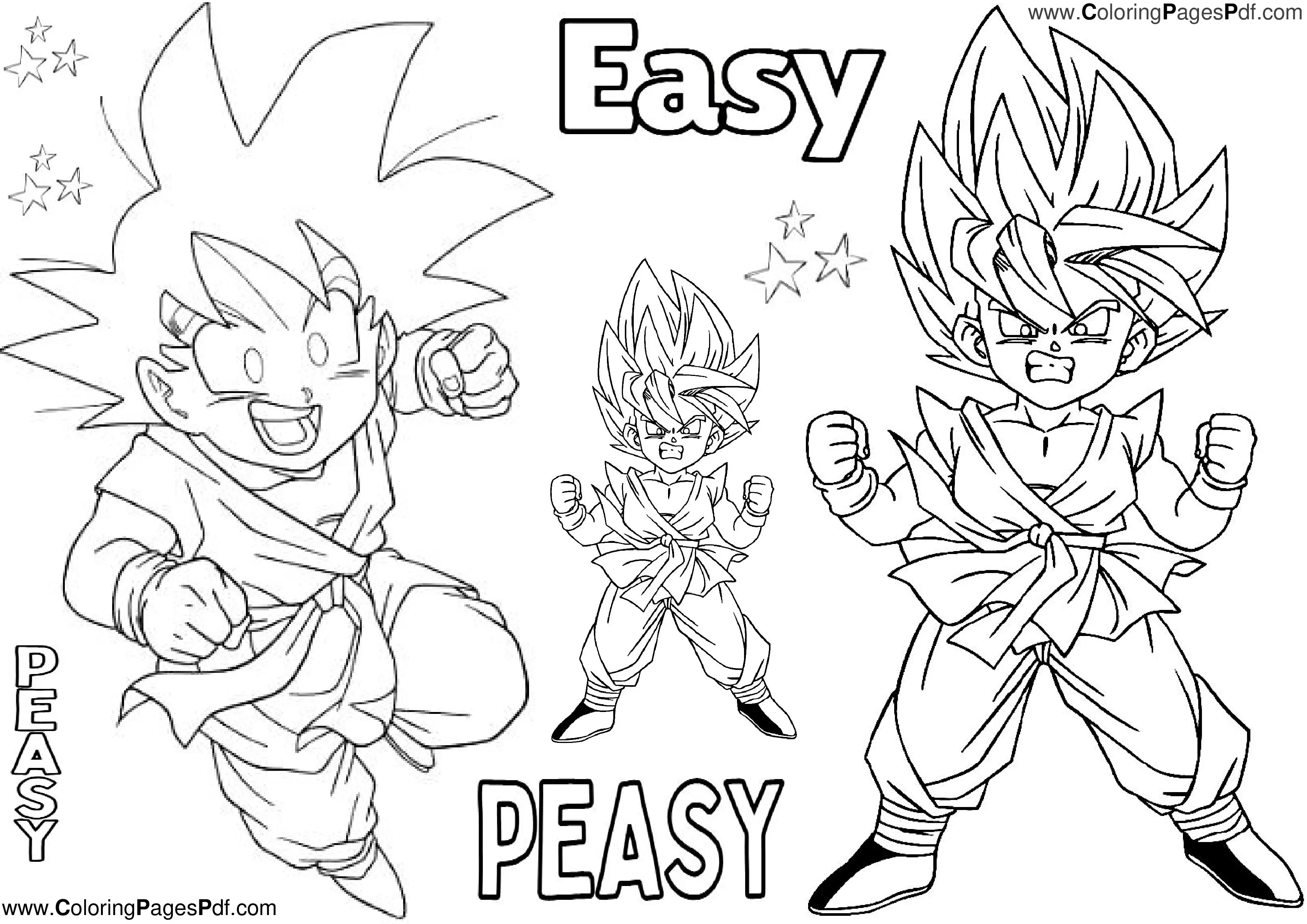 Goku coloring pages for kids