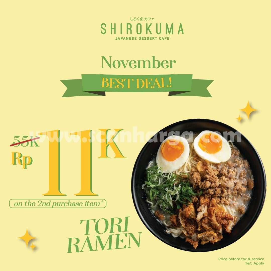 SHIROKUMA Promo Best Deal TORI RAMEN only Rp. 11.000