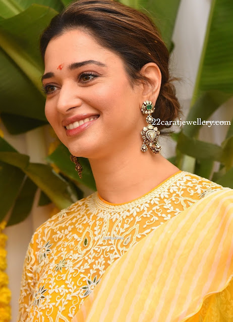 Tamannah in Flat Diamond Earrings