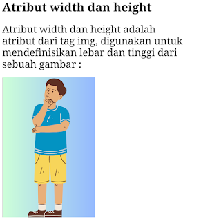 Hasil Program 2 Atribut width dan height