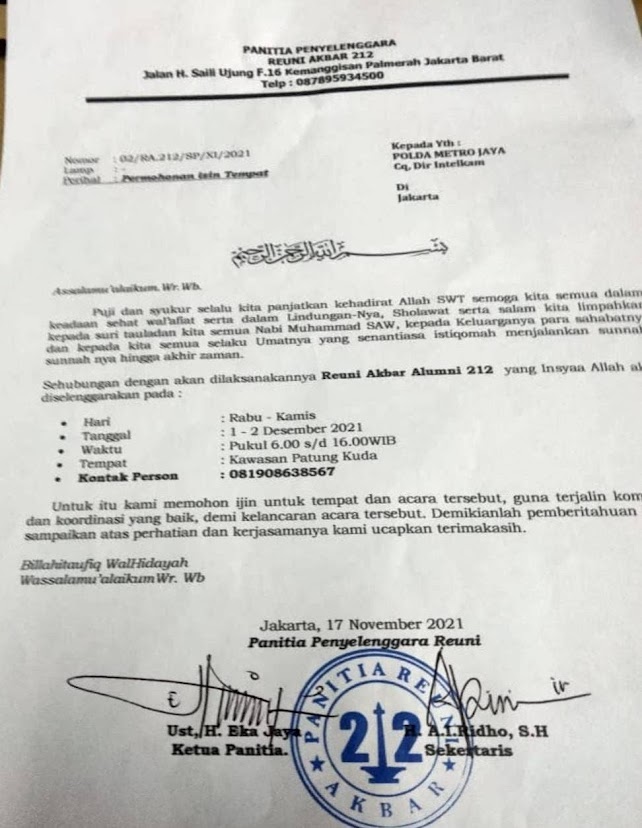 Rencananya kegiatan tersebut digelar di Patung Kuda Reuni 212 Bakal Digelar di Patung Kuda Seberang Monas, Masih Nunggu Izin Polda Metro Jaya