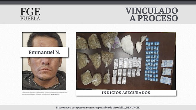 En Chietla, FGE aseguró a un hombre con droga y medicamento controlado