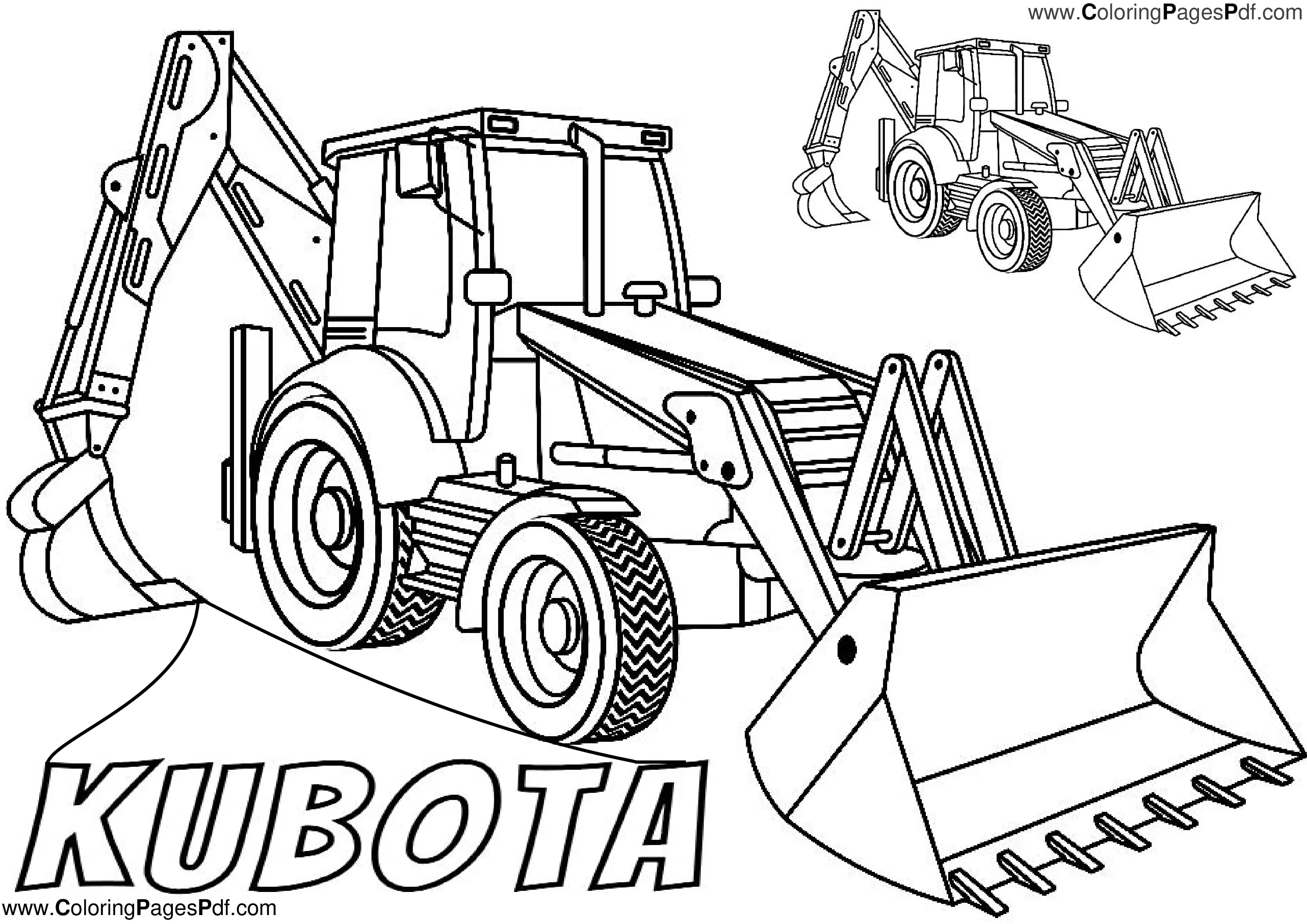 Kubota Tractor Coloring Pages