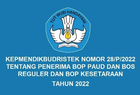 Kepmendikbudristek Nomor 28/P/2022 Tentang Penerima BOP PAUD Reguler, Dana BOS Reguler Dan BOP Kesetaraan Tahun Anggaran 2022