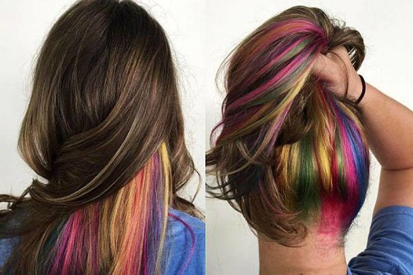 Tinte de pelo capas arcoíris para carnaval