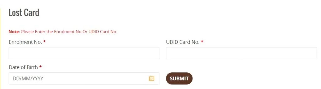 UDID Card Apply Application Form Online