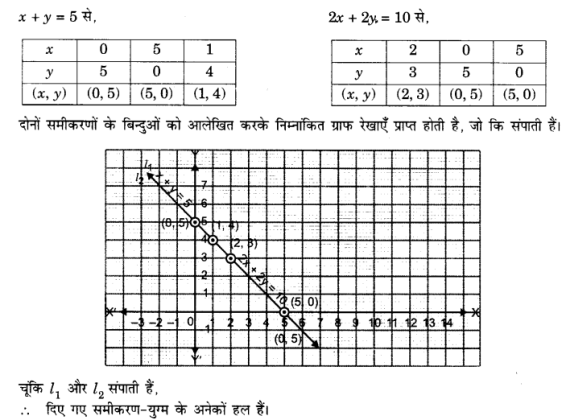 Solutions Class 10 गणित Chapter-3 (दो चर वाले रैखिक समीकरण युग्म )