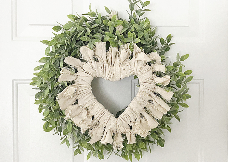 heart wreath in a green wreath