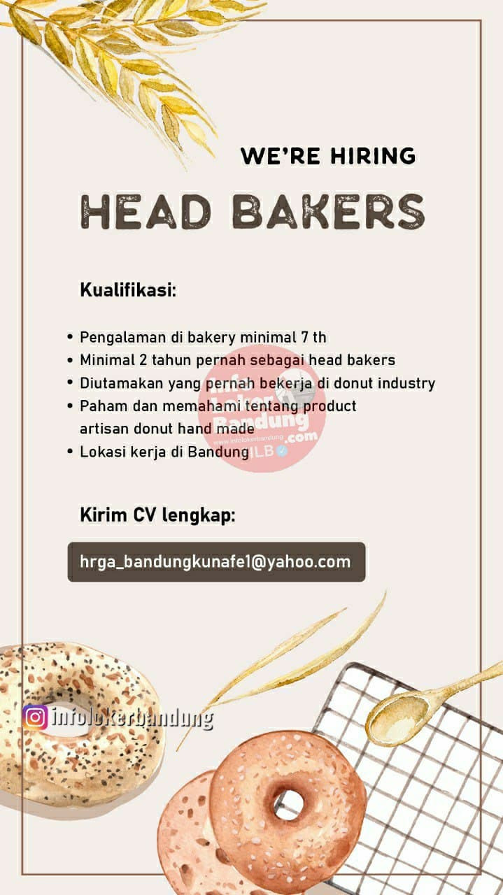 Lowongan Kerja Head Bakers Bandung Kunafe November 2021