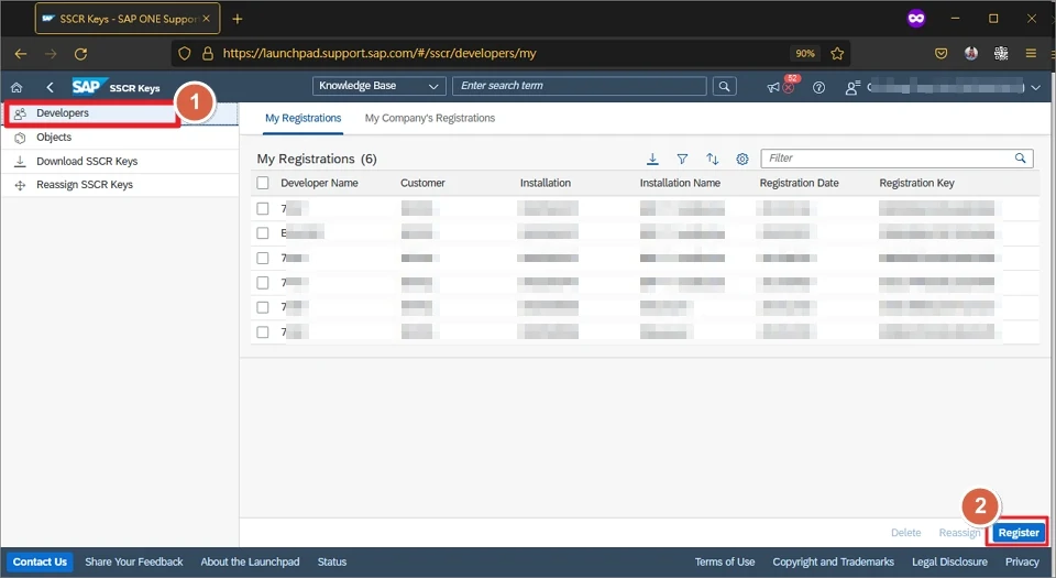 how to register SAP Developer Key-01
