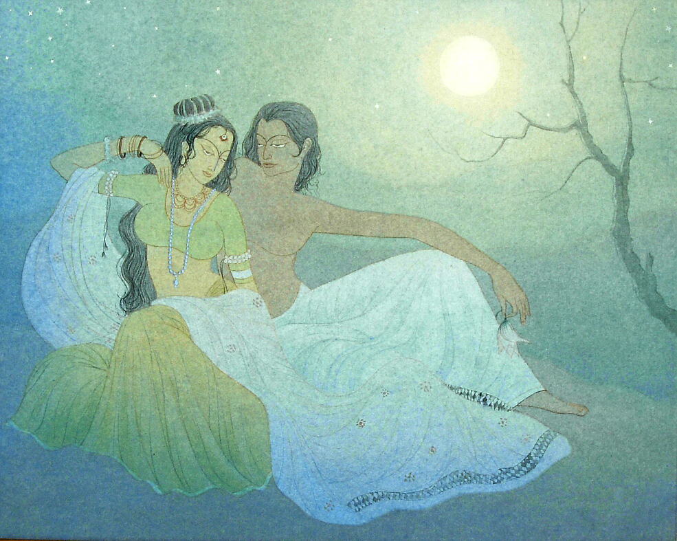 Moonlit night, artwork created by Rajib Gain