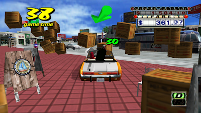 Crazy Taxi gameplay of the player driving