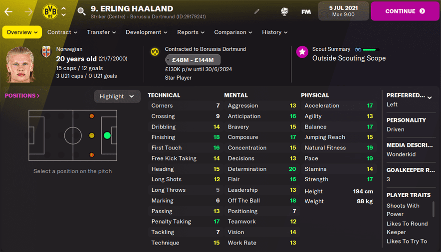 FM22 Erling Haaland