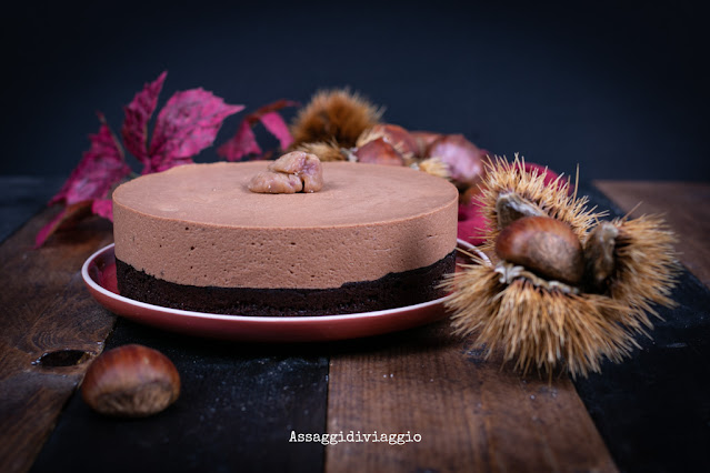 Torta al cioccolato con mousse di castagne