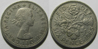 UK6 UNITED KINGDOM 6 PENCE COIN XF (1953) 