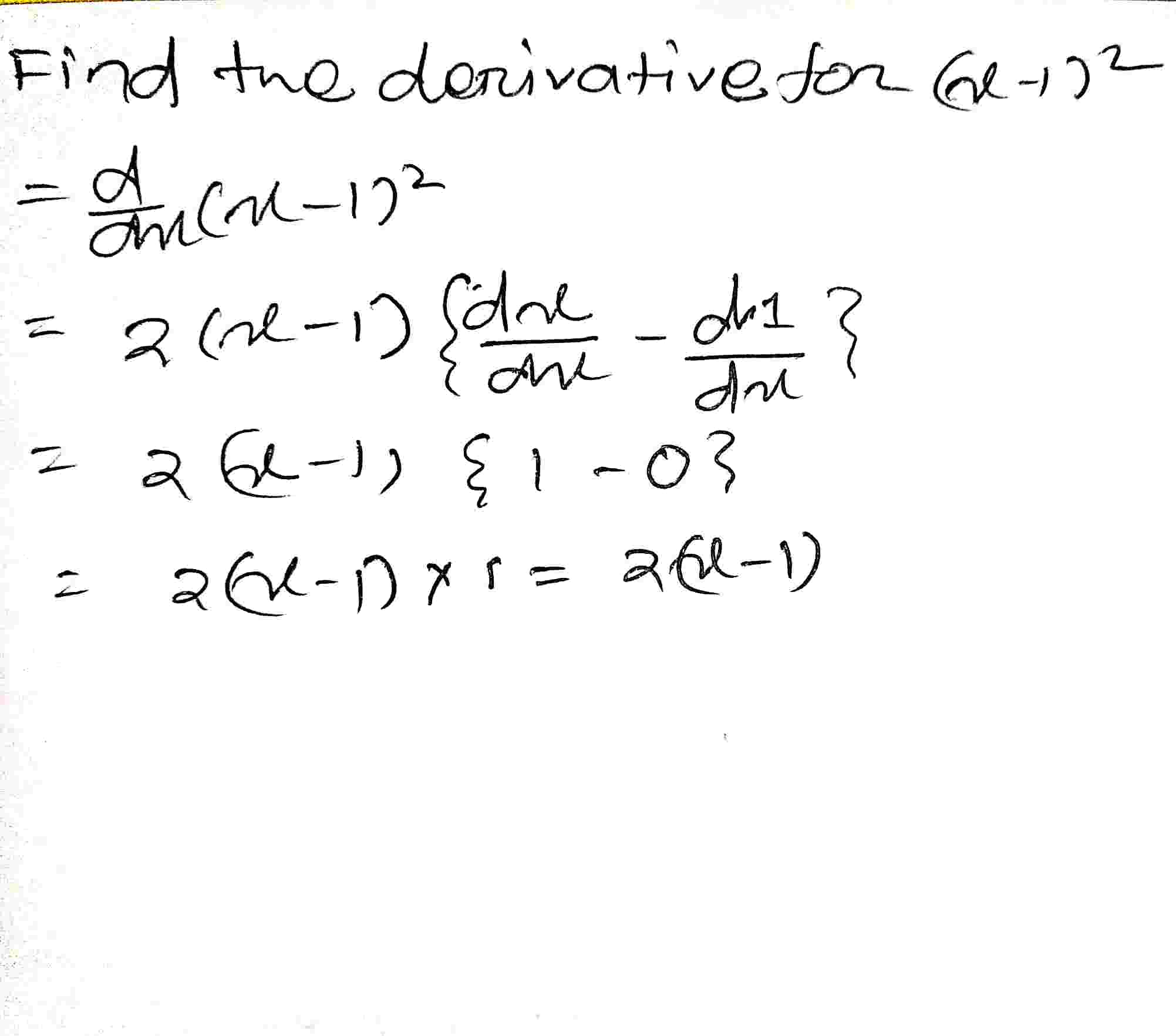 Find the derivative of d{(x-1)^2}/dx