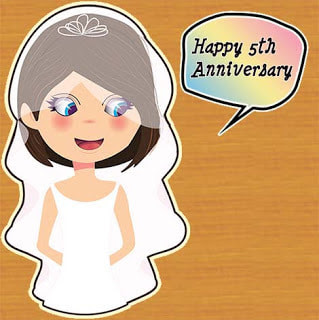 cute Happy wood Anniversary greeting cards