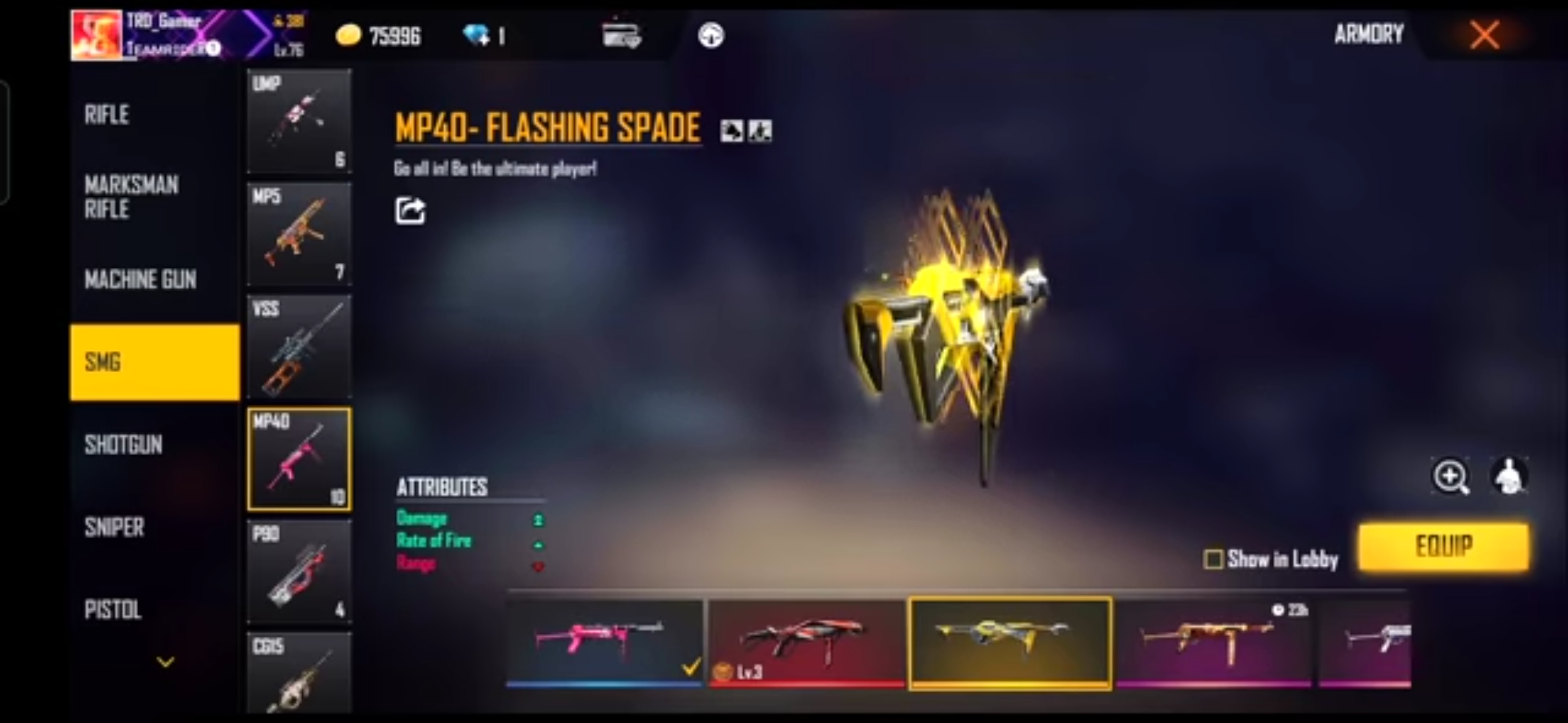 MP40- FLASHING SPADE