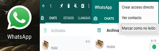 Marcar como no leído WhatsApp