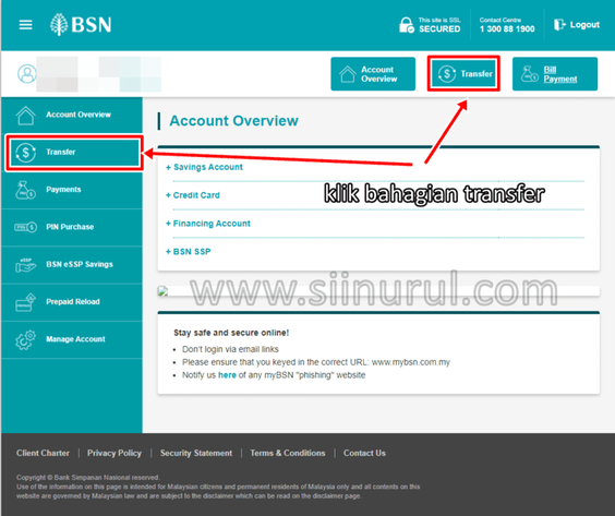 Transfer online tiada kenapa bsn BSN Online