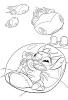 Stitch on spaceship coloring page