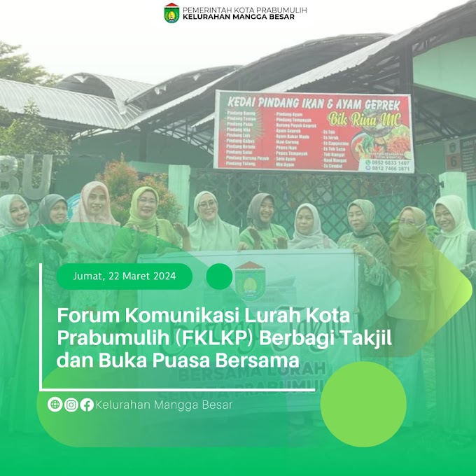 Kegiatan Forum Komunikasi Lurah Kota Prabumulih (FKLKP) Berbagi Takjil Dan Buka Puasa Bersama 