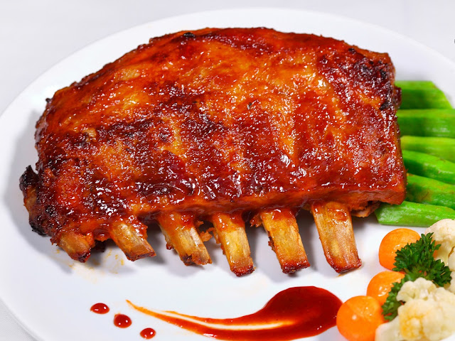 Christmas dishes - Delicious honey grilled pork ribs