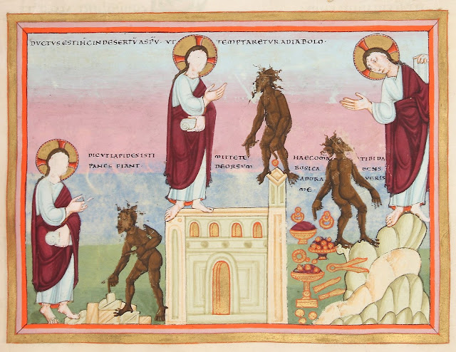 Jesus' Temptation in Codex Aureus of Speyer manuscript