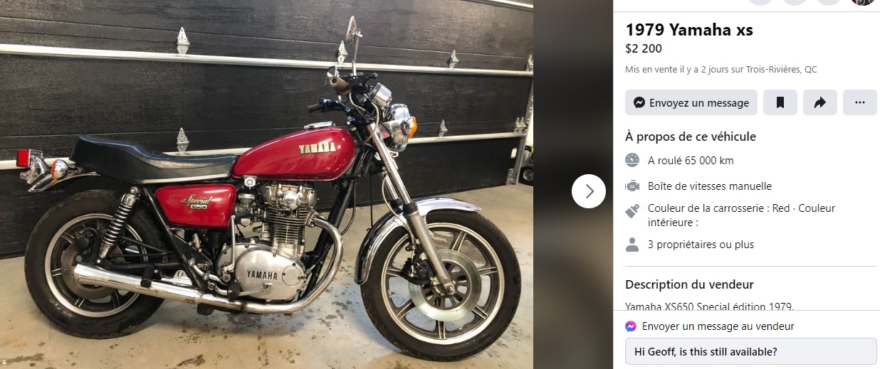 1979 - YAMAHA 650 XS - 2 CYL SOHC