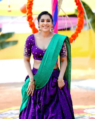 Rashmi gautam in lavender color lehenga cute photoshoot