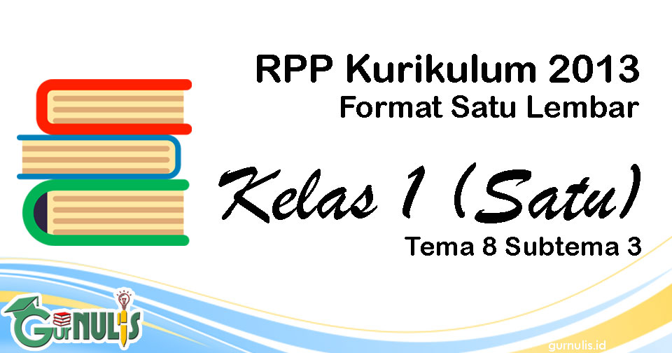 RPP Satu Lembar Kurikulum 2013 Kelas 1 Tema 8 Subtema 3 - www.gurnulis.id