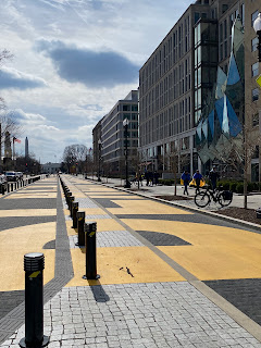 Photo of the Black Lives Matter street with the viewpoint starting at the "B" and looking toward the White House