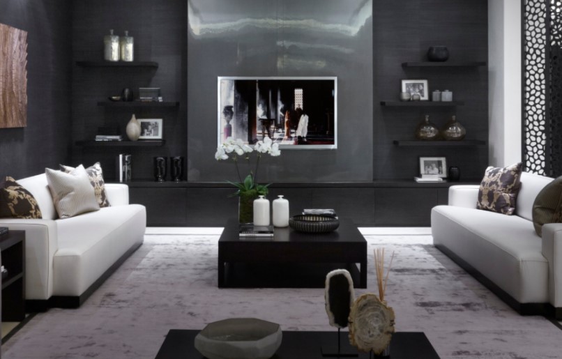 black and grey living room decorating ideas