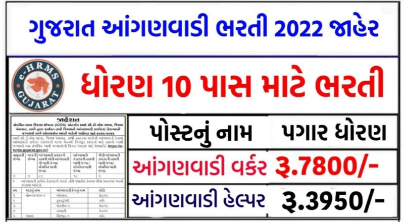 Gujarat Anganwadi Bharti 2022,Gujarat anganwadi vacancy 2022,ehrms gujarat vacancy 2022,Gujarat anganwadi bharti 2022,gujarat anganwadi bharti 2022 gujarat