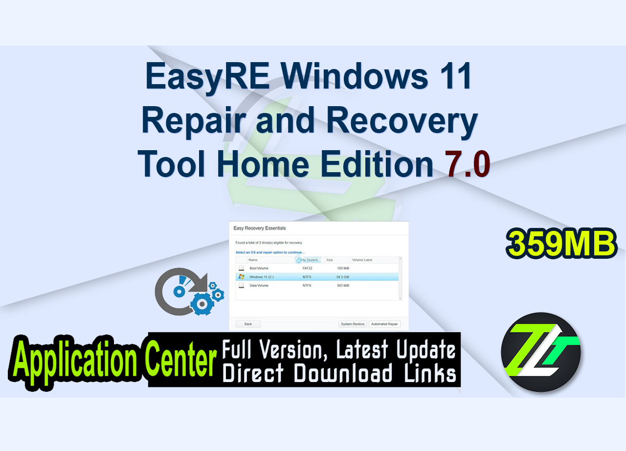EasyRE Windows 11 Repair and Recovery Tool Home Edition 7.0