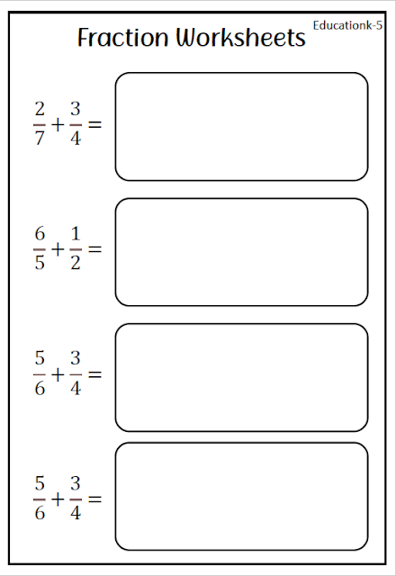 Fraction Worksheets