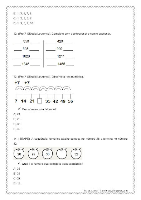 Simulado de Matemática 2º e 3º ano – Habilidade 04