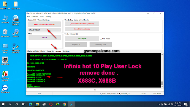 Infinix Hot 10 Play Pin, Pattern, Password, FRP