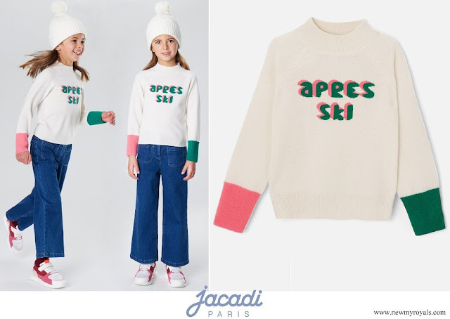 Princess Athena wore Jacadi Paris Girl cashmere sweater