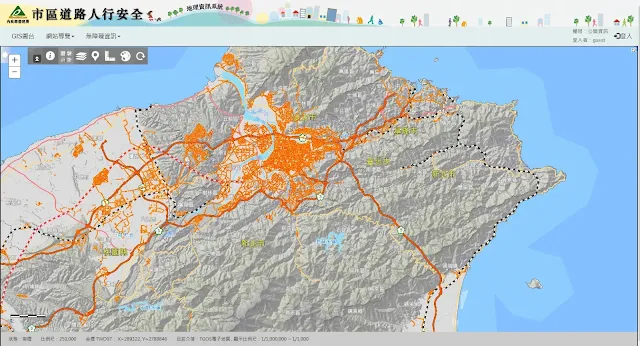 市區道路人行安全地理資訊系統介面-EricZhang