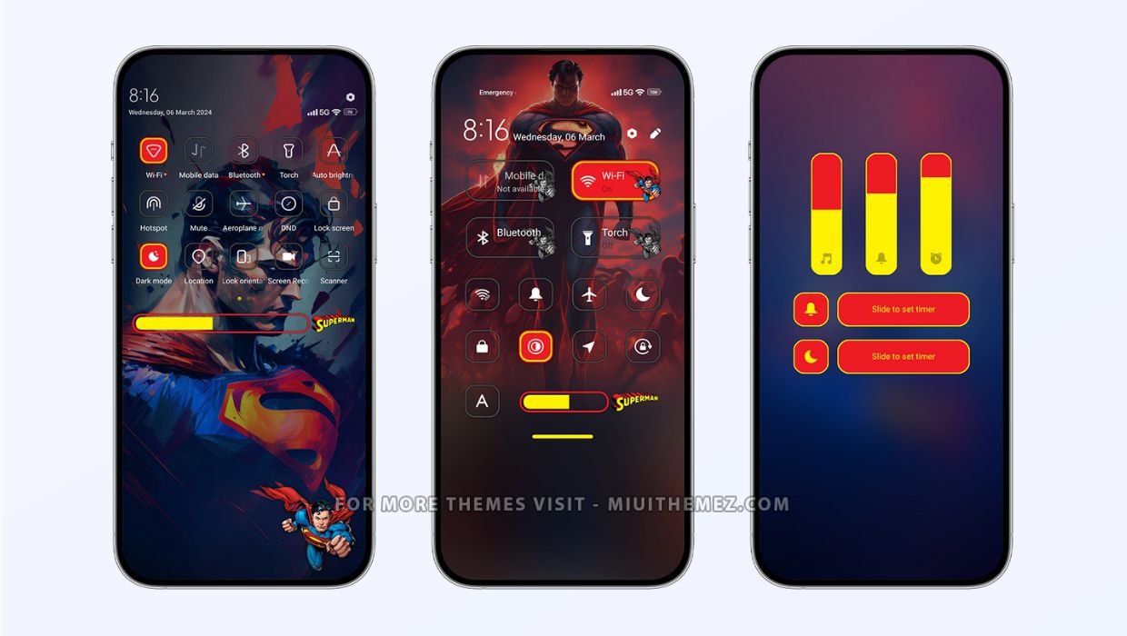 Superman Dark Mode Theme for Xiaomi Redmi Phones